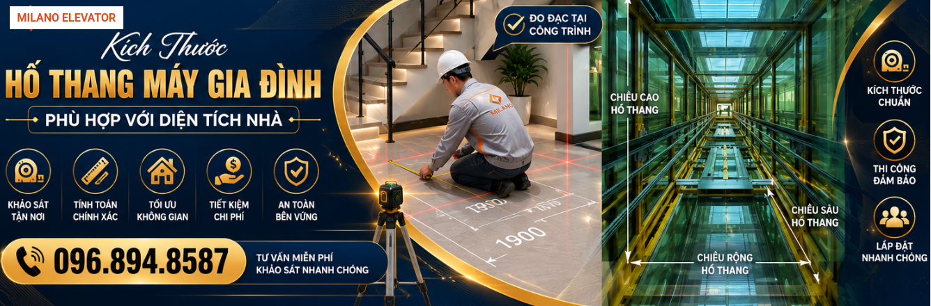 Cách Tính Kích Thước Hố Thang Máy Gia Đình Phù Hợp Với Diện Tích Nhà