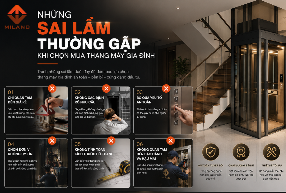 Những Sai Lầm Thường Gặp Khi Chọn Mua Thang Máy Gia Đình
