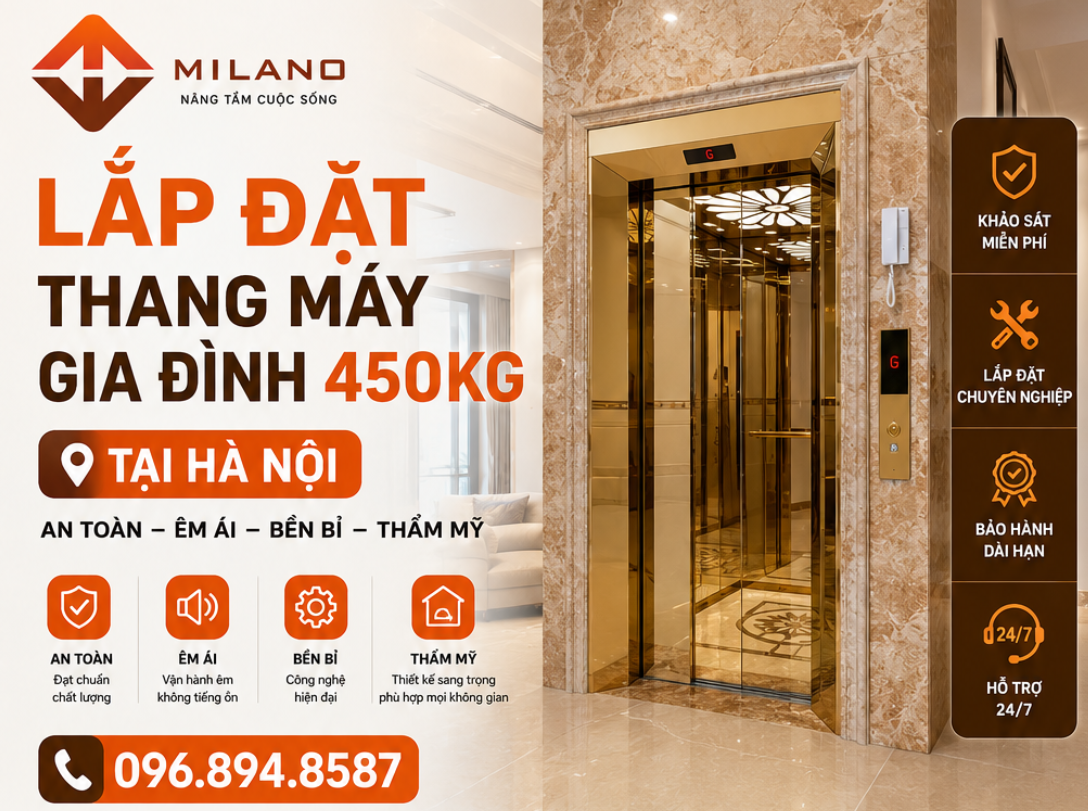 Tham Khảo Kích Thước Thang Máy Gia Đình 450kg Tiêu Chuẩn Cho Từng Không Gian Nhà Ở